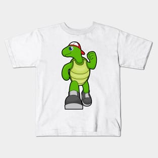 Turtle at Running with Cap Kids T-Shirt